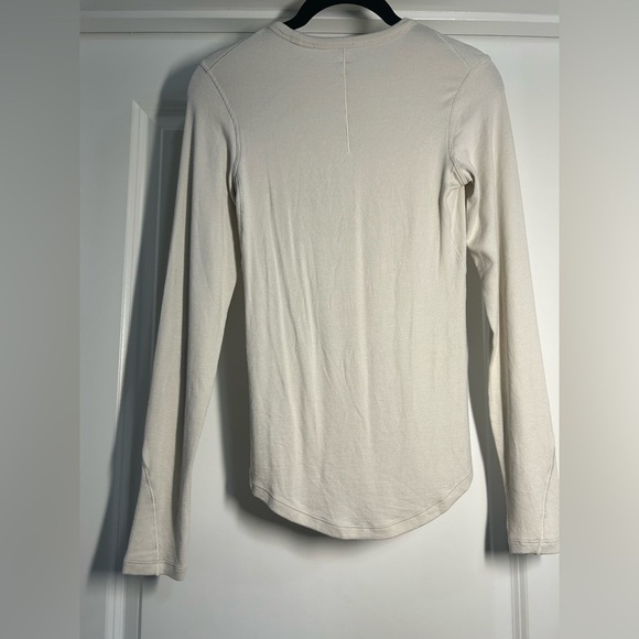 Lululemon Ribbed Hold Tight Long Sleeve-Light Ivory-Callots in pictures-PTP-13" - Picture 4 of 7